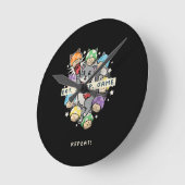 食べSleep, Game, Repeat ラウンド壁時計 (傾斜)