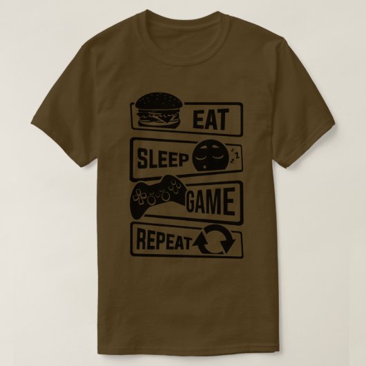 食べSleep Game Repeat Gaming Video Games 1 Tシャツ (デザイン正面)