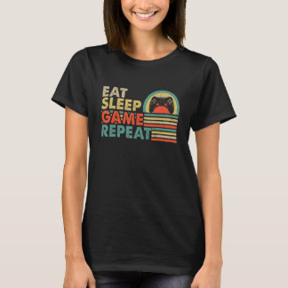 食べSleep Game Repeat Video Gamer Tシャツ