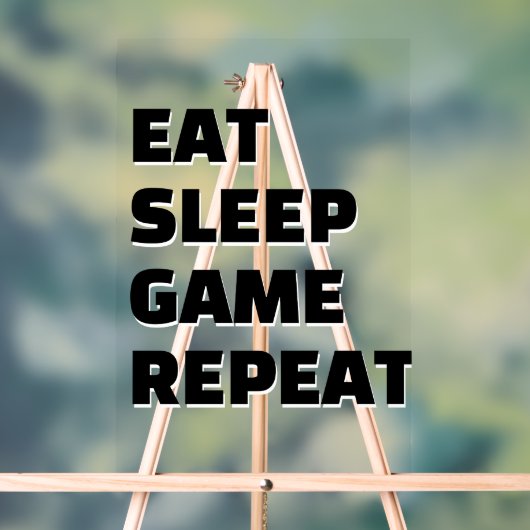 食べSleep Game Repeat Word アクリルサイン (ニュートラル)