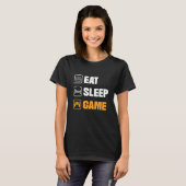 食べSleep Game Video Game Player Gaming Console Pc Tシャツ (正面フル)