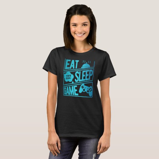 食べSleep Gaming Repeat Gaming Video Game Player G Tシャツ (正面フル)