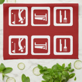 食べSleep Golf - Any Color キッチンタオル (折り畳み)