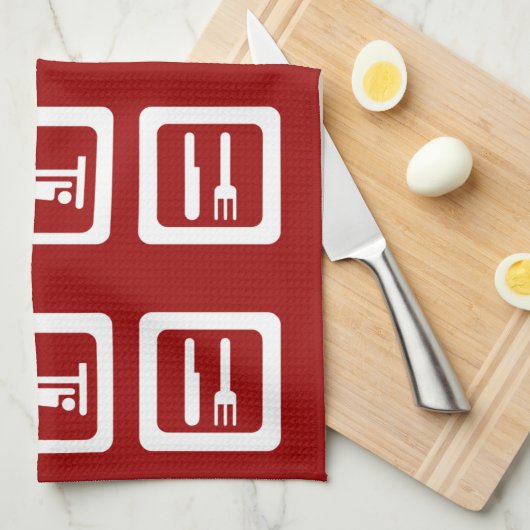 食べSleep Golf - Any Color キッチンタオル (四つ折り)