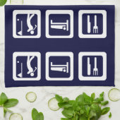 食べSleep Golf - Any Color キッチンタオル (折り畳み)