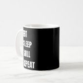 食べSleep Grill Repeat Bbq Griller Father's Day コーヒーマグカップ (正面左)