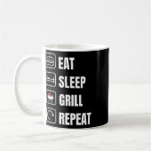食べSleep Grill Repeat Bbq Griller Father's Day コーヒーマグカップ (左)