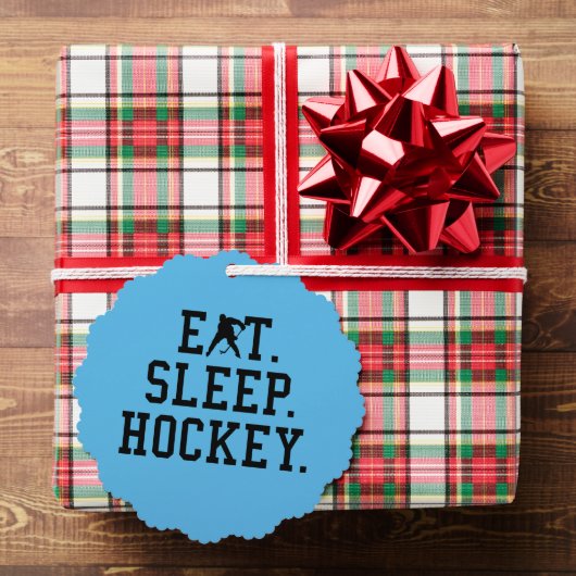 食べSleep Hockey – ホッケーラバー オーナメントカード (インサイチュ (ギフト))