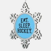 食べSleep Hockey – ホッケーラバー スノーフレークピューターオーナメント (右)