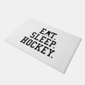食べSleep Hockey – ホッケーラバー ドアマット (アングル)