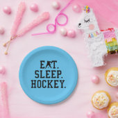 食べSleep Hockey – ホッケーラバー ペーパープレート (パーティー)