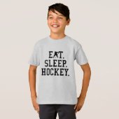 食べSleep Hockey – ホッケーラバー Tシャツ (正面フル)