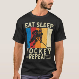 食べSleep Hockey Repeatおもしろい Hockey Player Goalie Tシャツ