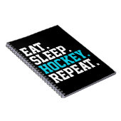 食べSleep Hockey Repeat – ホッケーラバー ノートブック (右側)