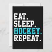 食べSleep Hockey Repeat – ホッケーラバー 招待状 (正面)