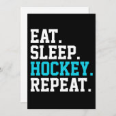 食べSleep Hockey Repeat – ホッケーラバー 招待状 (正面/裏面)