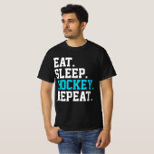 食べSleep Hockey Repeat – ホッケーラバー Tシャツ (正面フル)