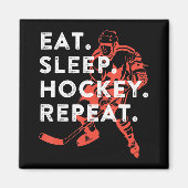 食べSleep Hockey Repeat Gift マグネット (正面)