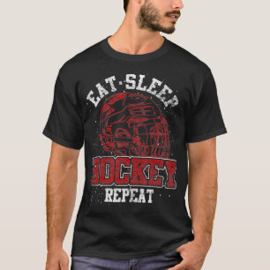 食べSleep Hockey Repeat Ice Hockey Goalieギフトおもしろい Tシャツ