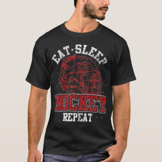 食べSleep Hockey Repeat Ice Hockey Goalieギフトおもしろい Tシャツ