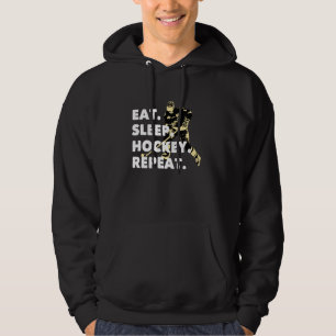 食べSleep Hockey Repeat Usaアイスクールポーツプレーヤー パーカ