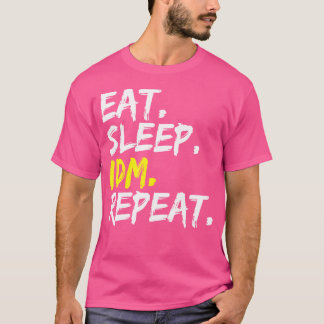 食べSleep Idm Repeatことわざデザインダンスミュージックエール Tシャツ