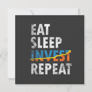 食べSLEEP INVEST REPEAT STOCK MARKETグリーティングカード カード