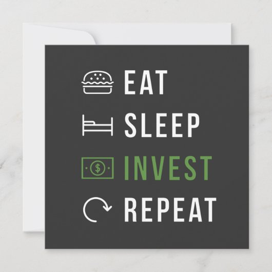 食べSLEEP INVEST REPEAT STOCK MARKET投資家 招待状 (正面)