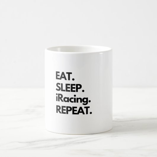 食べSleep iRacing Repeat コーヒーマグカップ (中央)