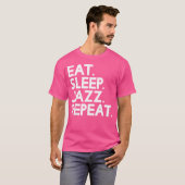 食べSleep Jazz Repeat – 音楽 Tシャツ (正面フル)