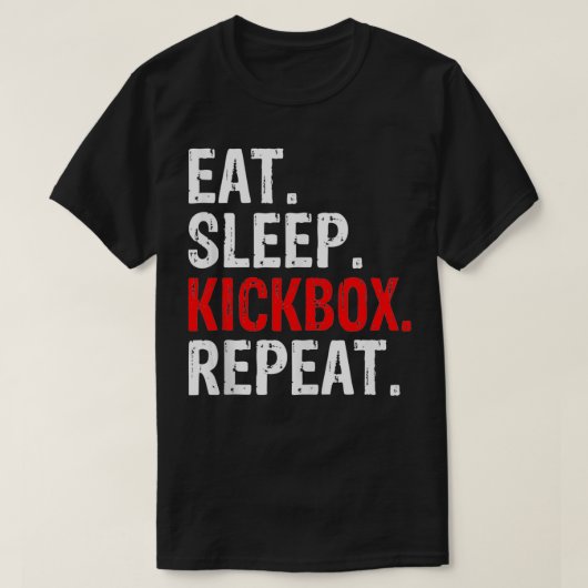 食べSleep Kickbox Repeat Kickボクシング Tシャツ (デザイン正面)
