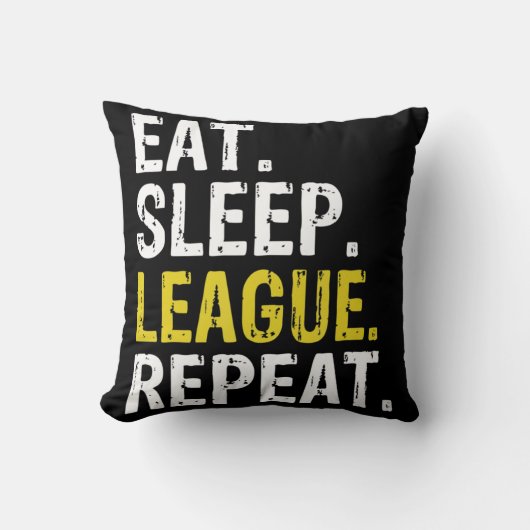食べSleep League Repeat Sports Game Gaming Gift クッション (正面)