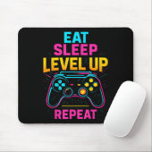 食べSleep Level Up RepeatゲーマーおもしろいビデオゲームG マウスパッド (マウス)