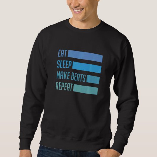 食べSleep MakeビートDeejay Dj Musicテクノサウンド スウェットシャツ (正面)