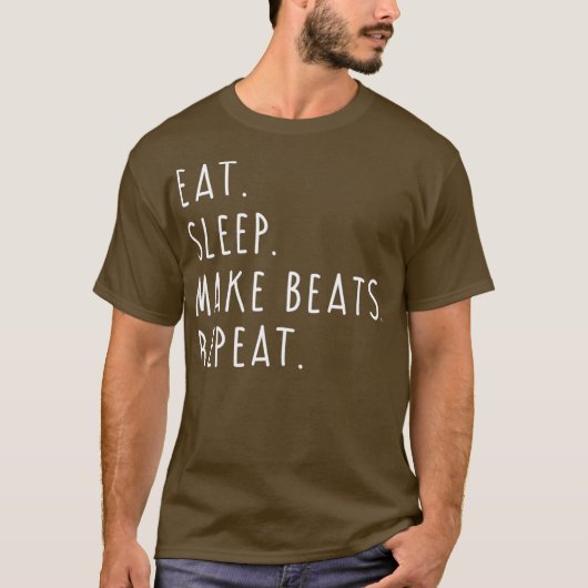 食べSleep MakeビートRepeat Music Producer Music Tシャツ (正面)