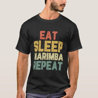 食べSleep Marimba Repeat Playerギフトおもしろいヴィンテージ Tシャツ