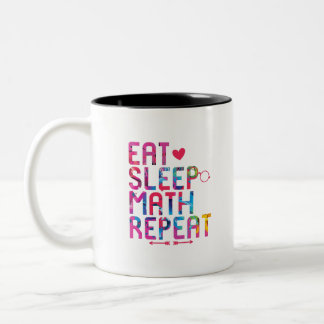 食べSleep Math Repeatおもしろい ツートーンマグカップ