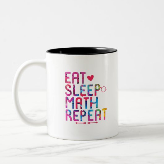 食べSleep Math Repeatおもしろい ツートーンマグカップ (左)