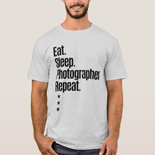 食べSleep Photographer Repeat Tシャツ (正面)