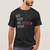 食べSleep Pick Apple Repeat Fruit Lover Apple Eate Tシャツ (正面)