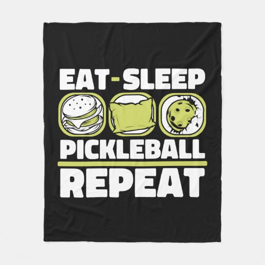 食べSleep Pickleball Repeat Coach Player Pro Team フリースブランケット (正面)