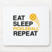 食べSleep Pickleball Repeat Player おもしろい マウスパッド (正面)