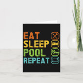 食べSleep Pool Repeat Pool Snooker Player Billiard カード (正面)