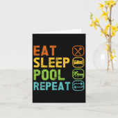 食べSleep Pool Repeat Pool Snooker Player Billiard カード (黄色い花)