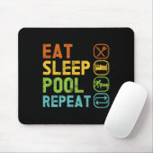 食べSleep Pool Repeat Pool Snooker Player Billiard マウスパッド (マウス)