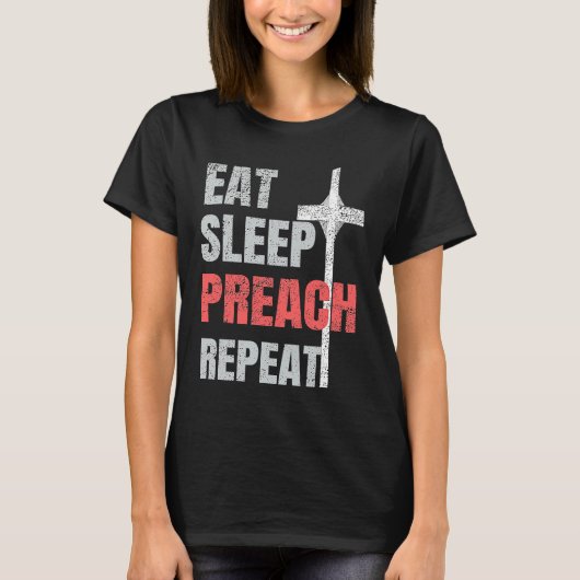 食べSleep Preach Youth Pastor Tシャツ (正面)