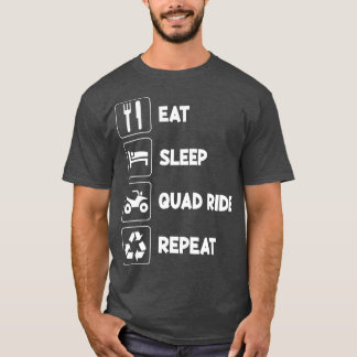 食べSleep Quad 4 Wheeler Repeat ATV Rider Riding Q Tシャツ