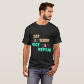 食べSleep Race Repeat Tシャツ – レーシングライフスタイル (正面フル)