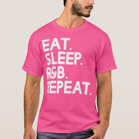 食べSleep Rb Repeat – 音楽 Tシャツ (正面)
