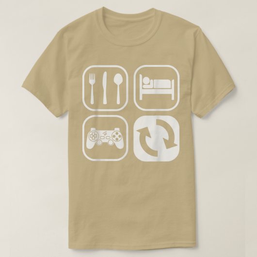 食べSleep Repeat Video Game PlayerゲーマーPc Tシャツ (デザイン正面)